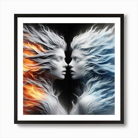 Fire And Ice 1 Art Print