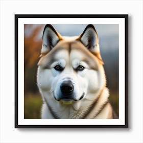 White Husky Art Print