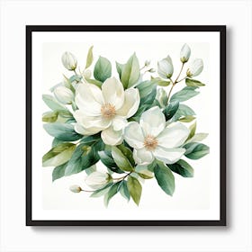 Magnolia Flowers Art Print