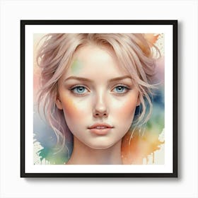 Girl With Blue Eyes 9 Art Print