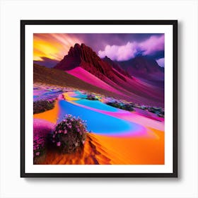 Colorful Desert Landscape Art Print