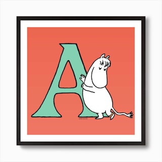 Moomin Collection Alphabet Letter A Art Print