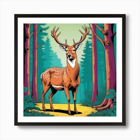 Deer In The Woods 6 Art Print