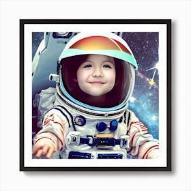 Little Girl In Space 1 Art Print