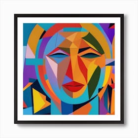 Vibrant Cubist Portrait A Modern Twist 01 Art Print