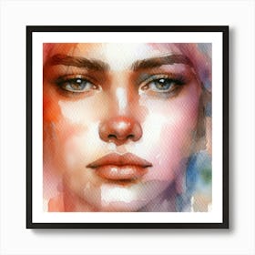 Watercolor Portrait Of A Woman 30 Art Print