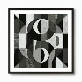 Black and White Abstract Art 370 Art Print