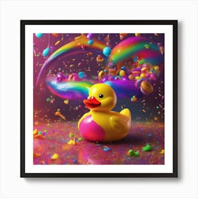 Baby Colorful Duck Art Print