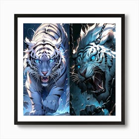 White Tiger Art Print