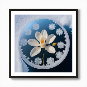 Flowers In The Snow 1 Art Print