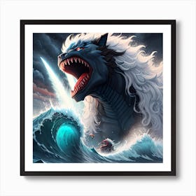 A Monstrous Tidal Wave Art Print