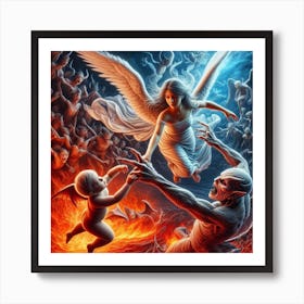 Angels And Demons I Art Print