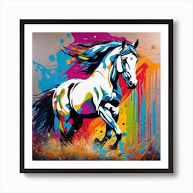 Colorful Horse Painting Art Print