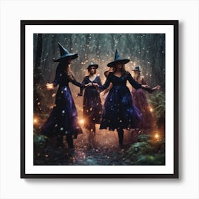 Witch coven In The Forest Art Print