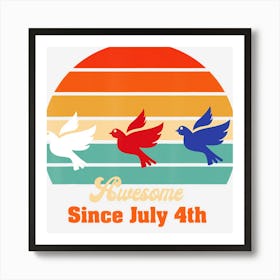 A Flock Of Birds Vintage4th Of July Art Print