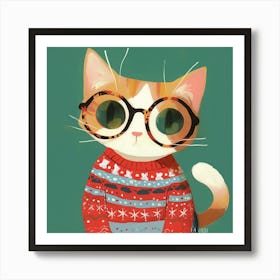 Christmas Cat Art Print