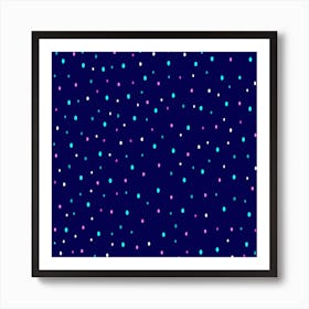 Blue And Purple Dots Art Print