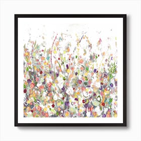 Orange Yellow Floral Meadow Art Print