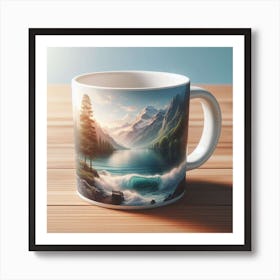 Mountain Lake Mug Art Print