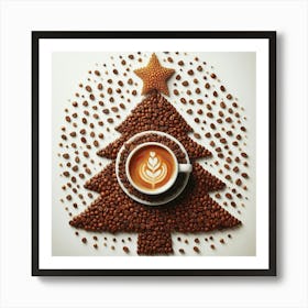 Christmas Tree With Coffee Beans 1 Art Print