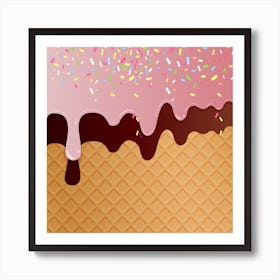 Ice Cream Background Vector Art Print