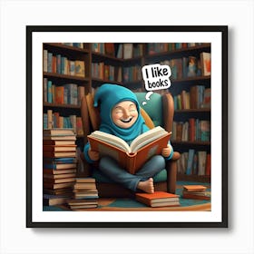 I Like Books 4 Art Print