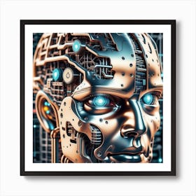 Futuristic Robot Head 1 Art Print