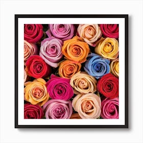 Colorful Roses Background 13 Art Print