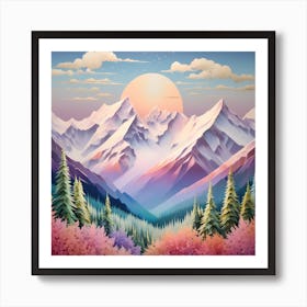 Mountain Peaks 4 Art Print