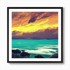 Sunset Over The Ocean 5 Poster