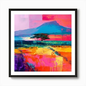 Abstract Travel Collection Mount Kilimanjaro Tanzania 3 Art Print