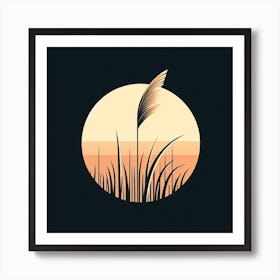 Sunset Grass Art Print