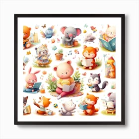 Cute Animals Art Print