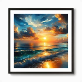 Sunset On The Beach 22 Art Print