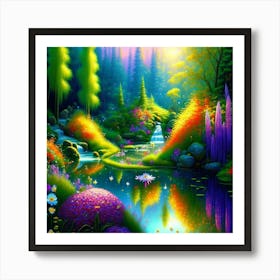 Rainbow In The Forest Art Print