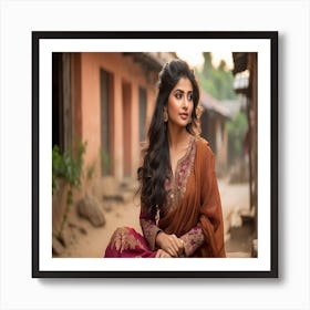 Beautiful Indian Women in Village Art Print