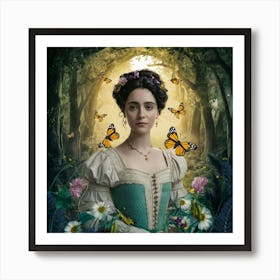 Lady In The Woods Art Print