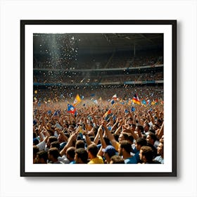 Crowd At A Stadium Art Print