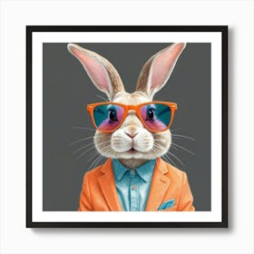 Rabbit In Sunglasses 16 Art Print