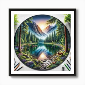 Lake In The Mountains 25 Art Print