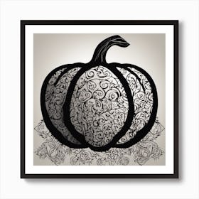 Pumpkin In Black And White Art Print