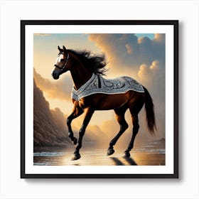 Horse On The Beach Art Print