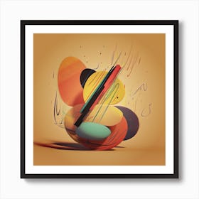 Abstract Painting,A colorful illustration of a bunch of abstract shapes and stones Art Print