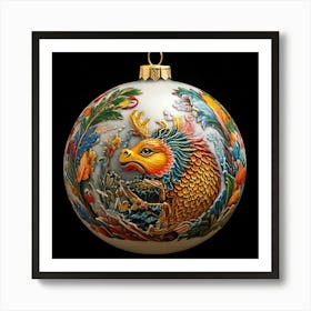 Firefly Hyper Detailed Porcelain Christmas Ball With Vibrant Creature Design 21155 Art Print