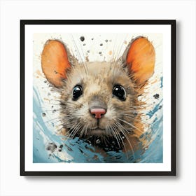 Rat In Water Poster