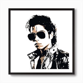 Michael Jackson stencil art Art Print