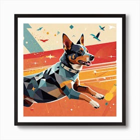 Blue Heeler Out for a Run Art Print