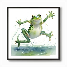 Frog Jumping 4 Art Print