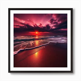 Sunset On The Beach 1076 Poster