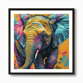 Elephant - Colorful Art Print